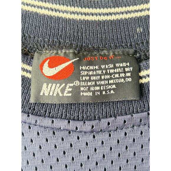 Vintage NIKE Swoosh Mini Logo Mesh Jersey Shirt Mens 2X Blue Made in the USA - Picture 4 of 10